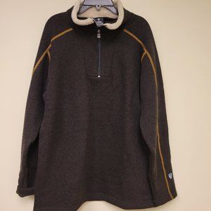 Kuhl Men's Europa 1/4 Zip Sweater (Charcoal, Small)